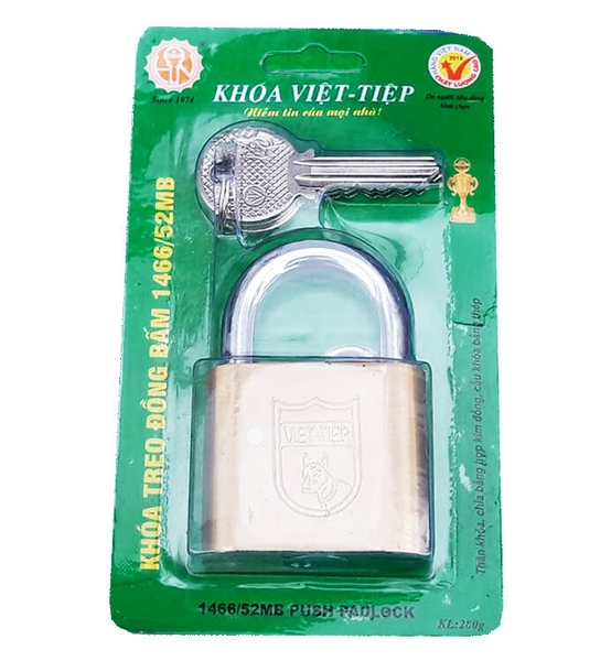 1466/52MB - Khóa bấm thau Việt Tiệp 48mm