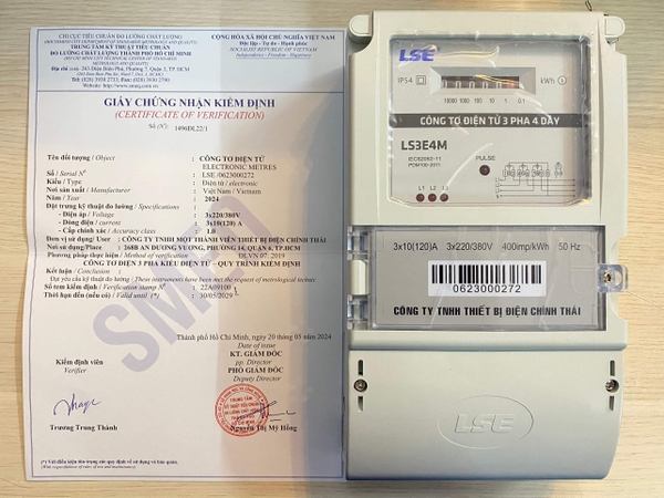 CÔNG TƠ ĐIỆN 3 PHA( ĐỒNG HỒ ĐIỆN 3 PHA) LSE 3 Pha 4 Dây Kiểu Điện Tử LS3E4M 3x10(120)
