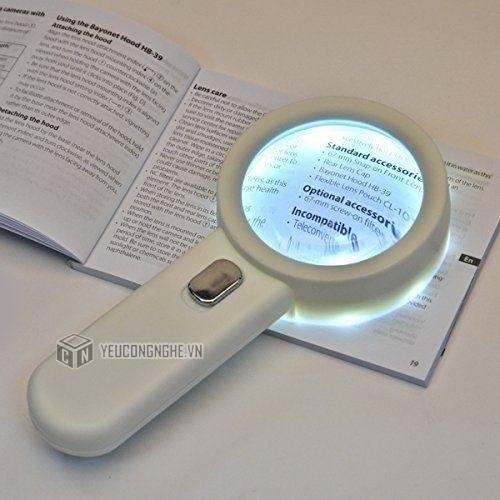 Kính lúp 10x cầm tay Handheld Magnifying Glass 10 bóng LED MG-10X