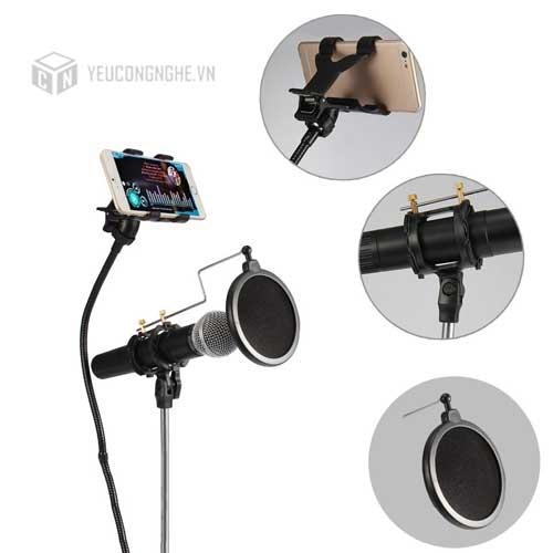 Gá kẹp micro hát karaoke 3 trong 1 cho điện thoại MIC301