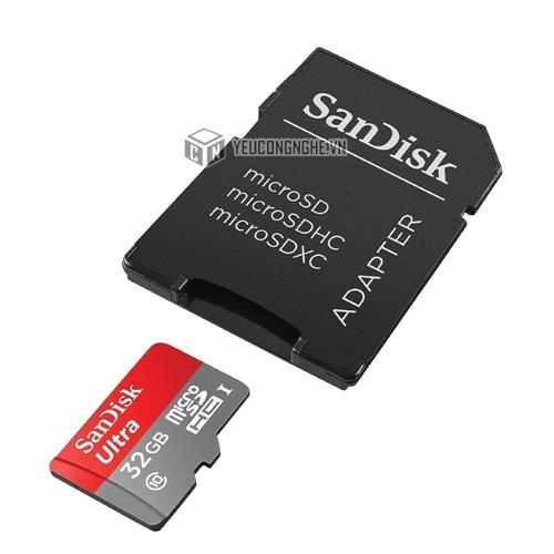 Thẻ nhớ Micro SDHC 32GB 80Mb/s Sandisk Ultra Class 10 kèm SD Adapter