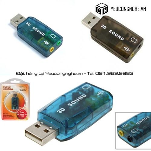 Card âm thanh USB 3D sound 5.1 Tide tạo cổng Audio và Microphone cho máy tính