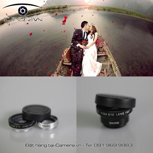 Lens macro fisheye 2 trong 1 cho smartphone, tablet Lieqi chính hãng