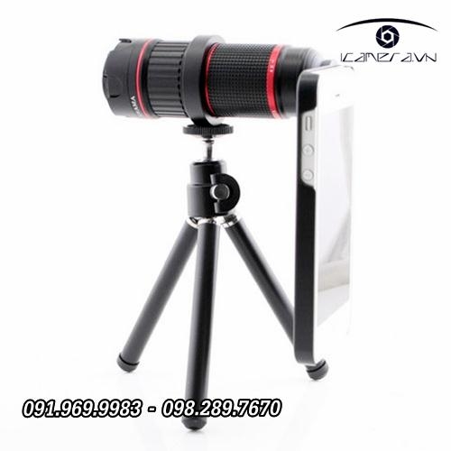 Ống kính tele zoom chỉnh tiêu cự cho iPhone 4-12x lens chuyên nghiệp như DSLR