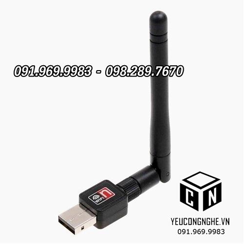 USB Wifi có ăng ten bắt sóng mạng không dây cho PC, máy tính bàn