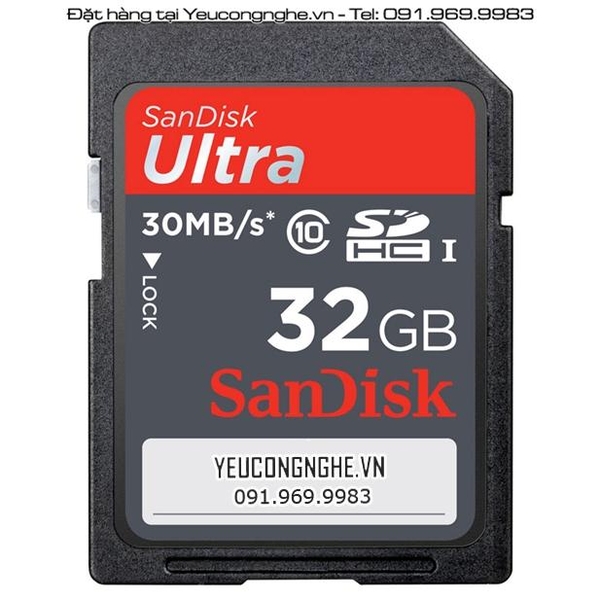 Thẻ nhớ SD 32GB chính hãng Sandisk giá rẻ tại Hà Nội Ultra 30MB/s