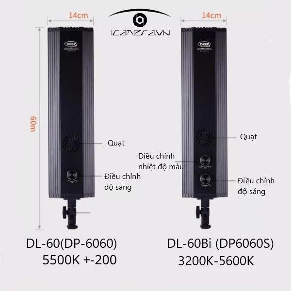 Đèn LED dài quay phim,chụp ảnh DEEP DL-60Bi
