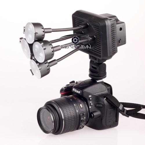 Đèn led máy ảnh DSLR 4 tay xoay hướng linh hoạt Shoot XT-4 6300K