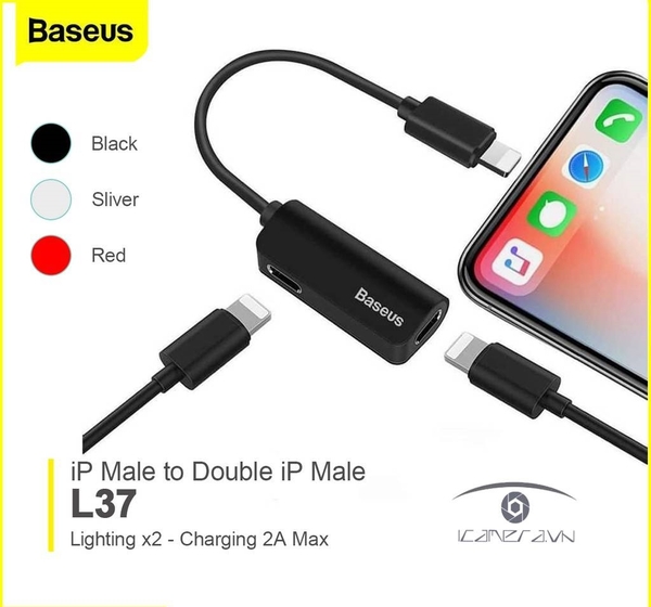 Bộ chia cổng Lightning 1 ra 2 Baseus L37