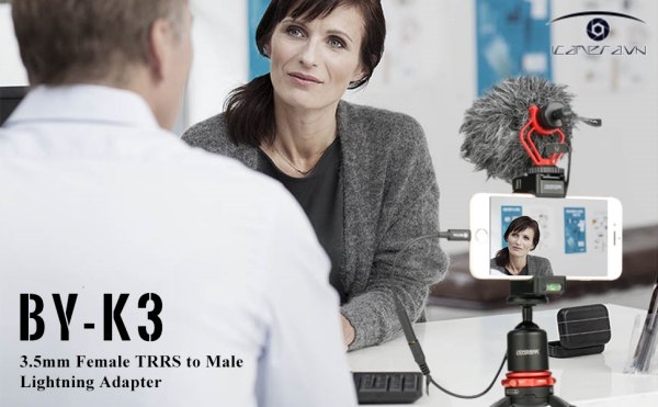 Cáp chuyển đổi BOYA BY-K3 TRRS sang Lightning 