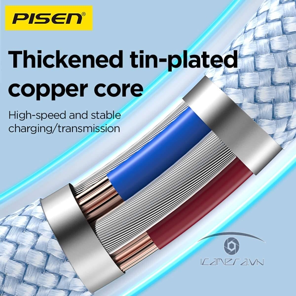 Cáp sạc USB-C to Lightning Pisen Fast - Vivid 1m CL-PD10-1000