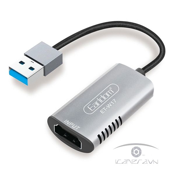 Cáp phát livestream HDMI to USB 3.0 Video Capture Earldom ET-W17