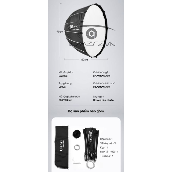 Softbox Ulanzi Fold D90 Deep Octagonal