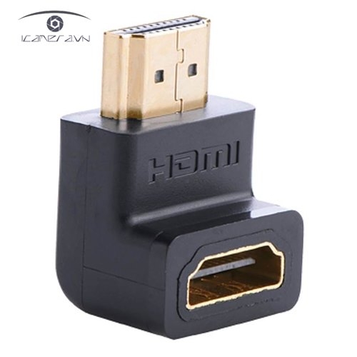 Đầu nối cổng HDMI male sang HDMI female vuông góc 90 độ - UGREEN 20109 - (màu đen)