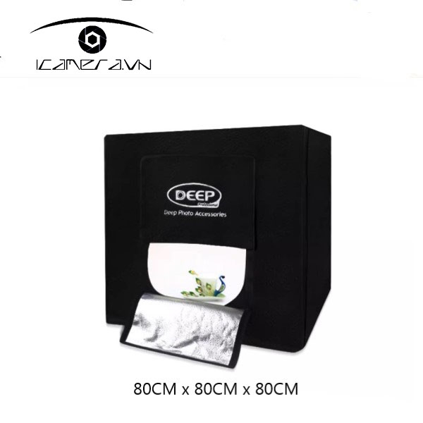 Hộp chụp sản phẩm Deep 80x80cm có đèn led