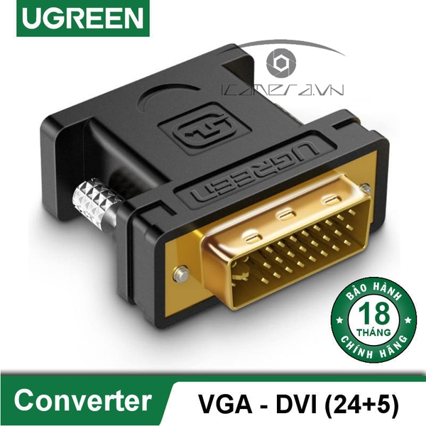 Đầu chuyển DVI (24+5) ra VGA chính hãng Ugreen 20122