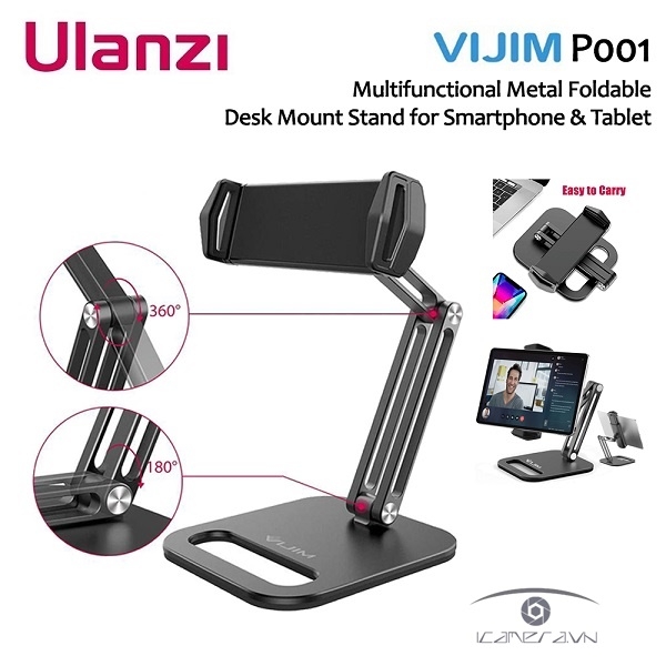 Vijim P001 - Đế để bàn, Gấp gọn cho Máy Tính Bảng/ Smartphone