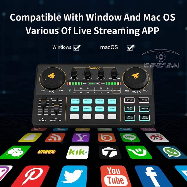 Bộ trộn âm thanh soundcard mixer Maono AM200