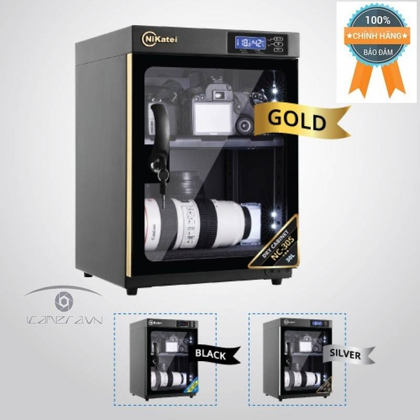 Tủ chống ẩm 30L Nikatei NC-30S Gold/Silver (30 lít - tự động)