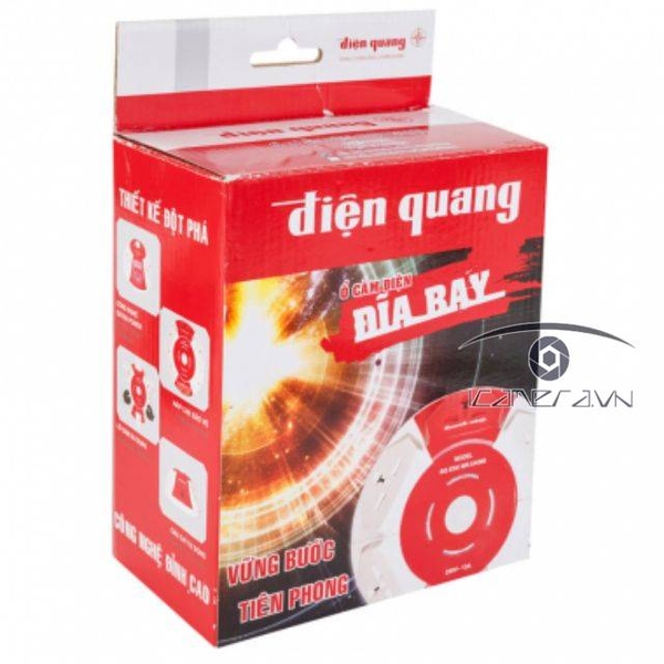 Ổ cắm Điện Quang ĐQ ESK UK986 ( Kiểu UFO 6 lỗ 3 chấu màu Trắng Đỏ )