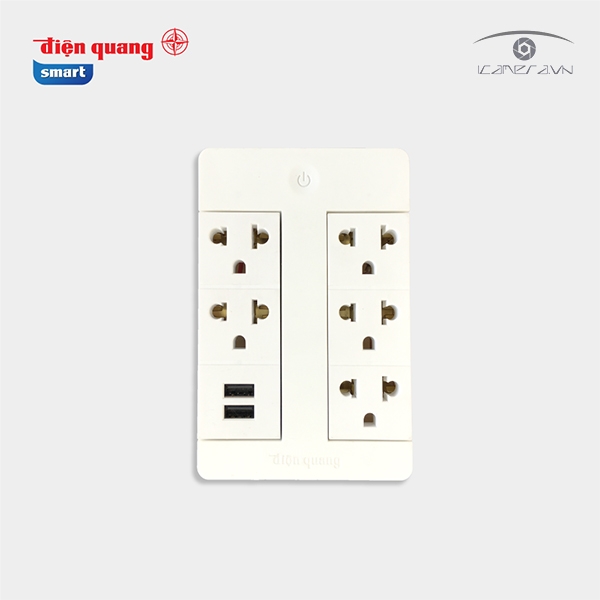 Ổ cắm Xoay 90 Thông Minh Điện Quang Apollo ĐQ SPS1.1 05 USB WiFi