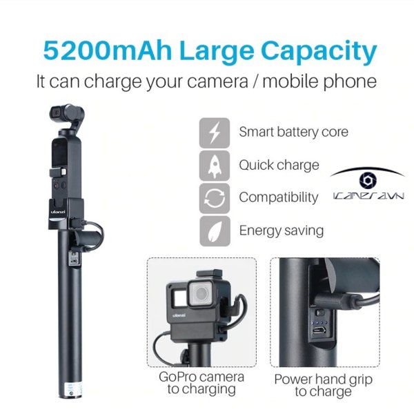 Sạc dự phòng kết hợp tay cầm 2 trong 1 Ulanzi BG-1 FUED6