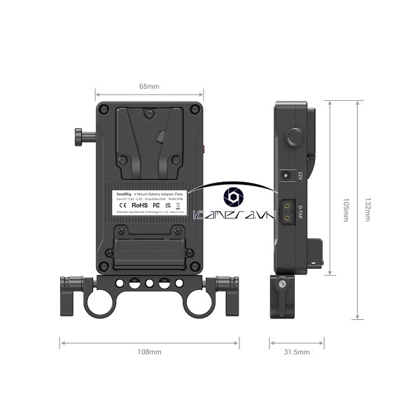 SMALLRIG V-Mount Battery Adapter Plate (Basic Version) 3498