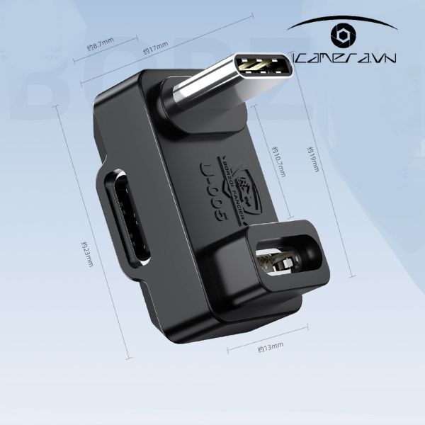 Giắc Type-C âm ra Type-C có cổng sạc