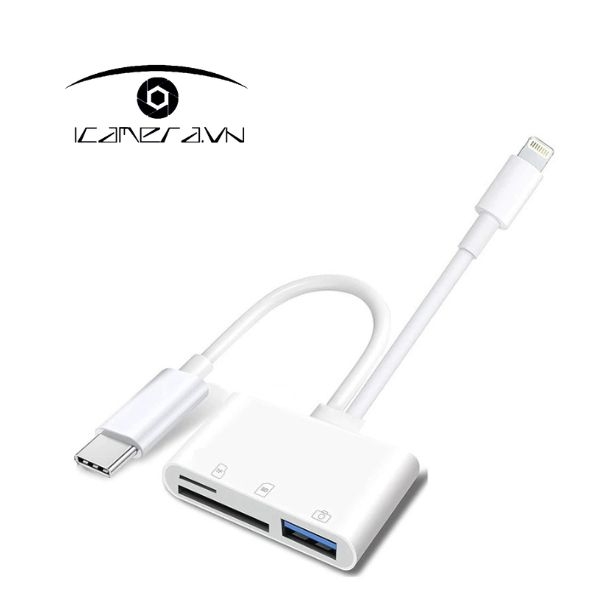 Đầu đọc thẻ nhớ đa năng hai cổng Type-C và Lightning