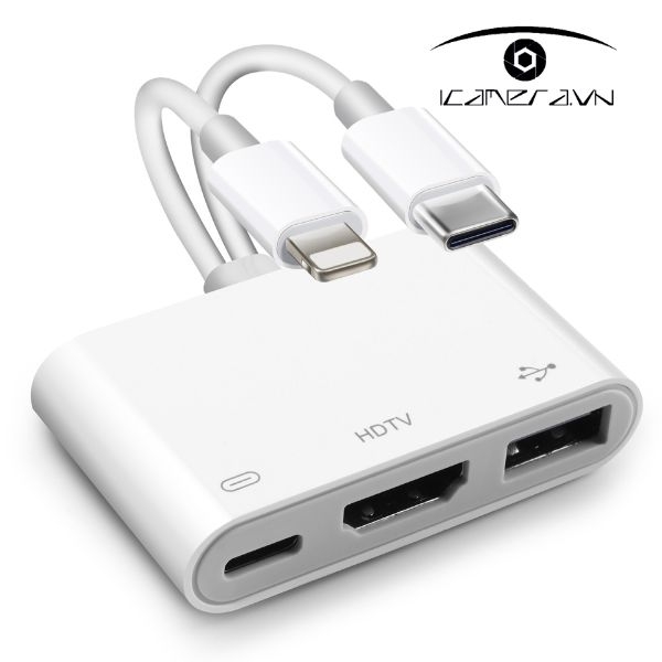 Bộ chuyển đổi tín hiệu LC9 Lightning Type-C ra HDMI