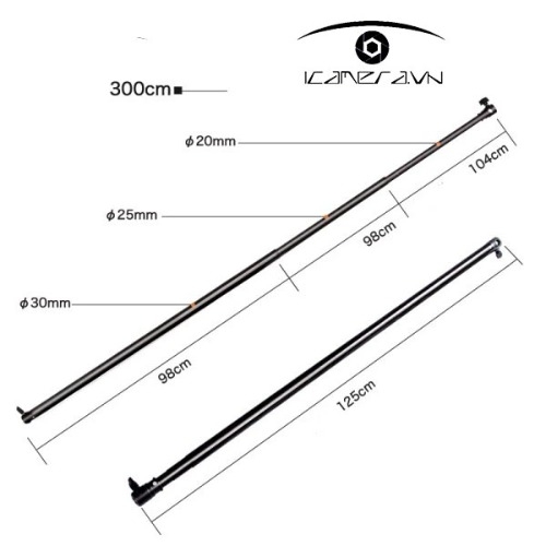 Thanh ngang treo phông di động dài 3m