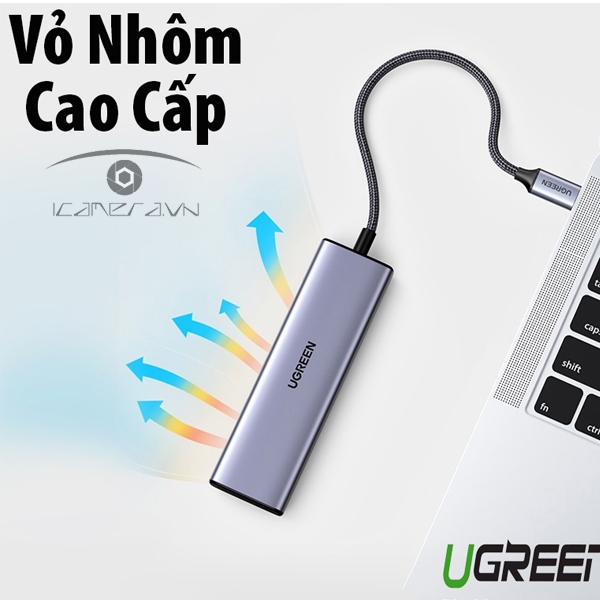 Hub USB Type C to HDMI, 2 USB 3.0, Lan Gigabit, đọc thẻ SD/TF Ugreen 20954