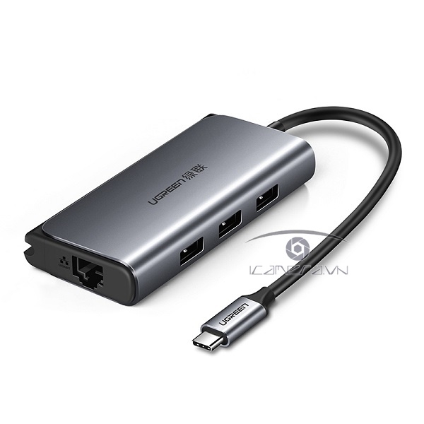 Cáp USB Type c to Lan, USB 3.0 hỗ trợ sạc USB C Ugreen 50252 chính hãng