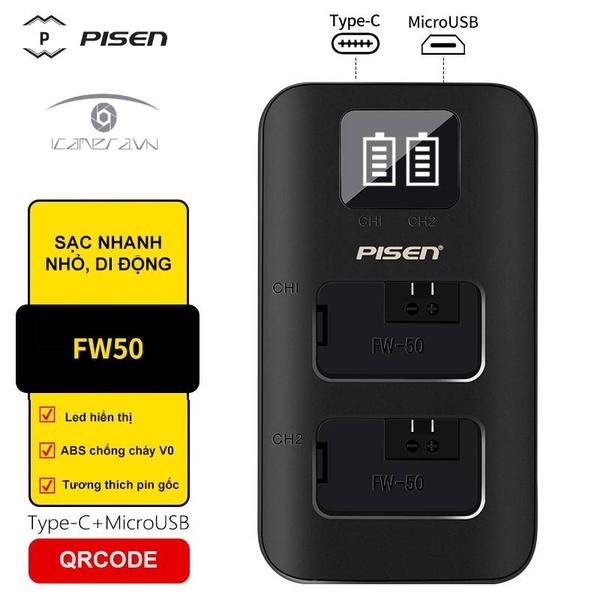 Sạc đôi Pisen NP-FW50