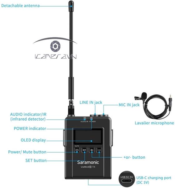 Mic thu âm Saramonic Uwmic9S Kit2 (2TX-1RX)