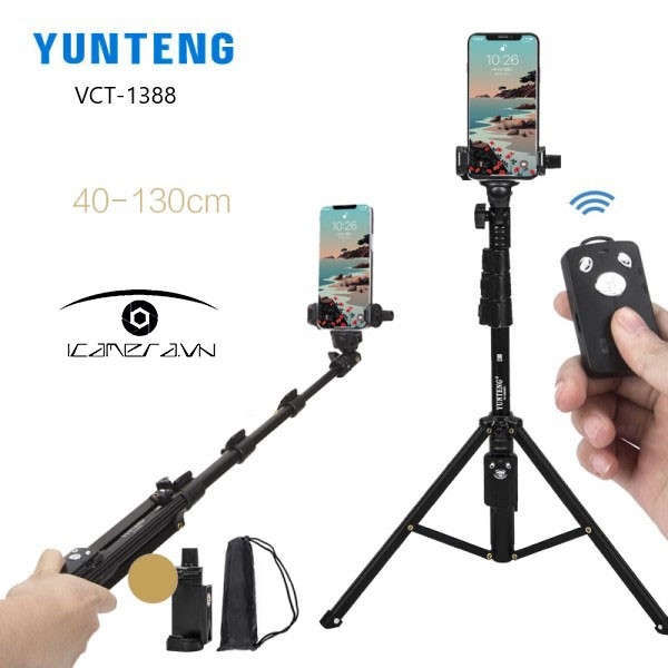 Gậy chụp ảnh selfie kiêm tripod Yunteng VCT-1388 cho smartphone máy ảnh