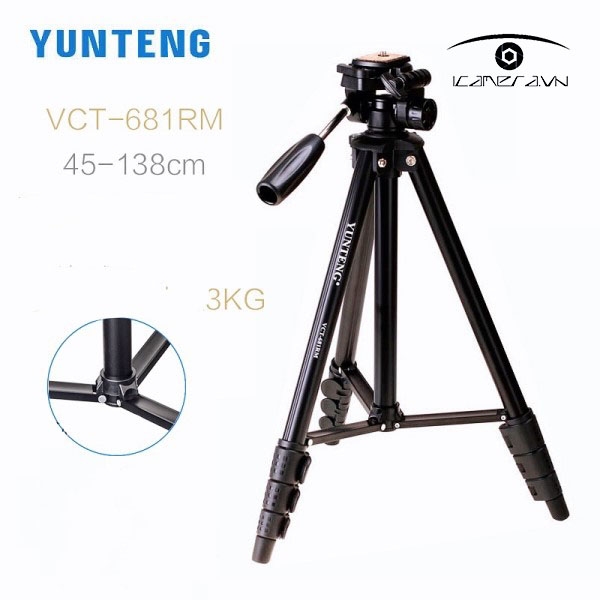 Chân tripod tay cầm panhead quay phim chụp ảnh Yunteng VCT-681