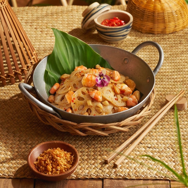 Củ sen xào tôm