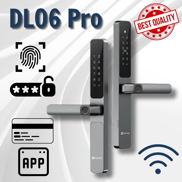Khóa cửa thông minh EZVIZ DL06 Pro - Tay gạt vân tay 2 mặt cao cấp