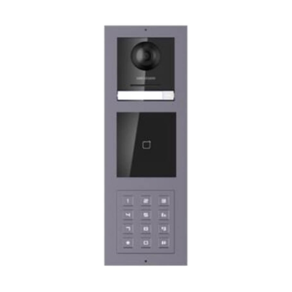 Nút bấm IP Hikvision DS-KIS3500M cho chung cư 500 căn hộ riêng biệt tích hợp module đầu đọc thẻ Mifare, thiết kế sang trọng (Lắp âm tường)