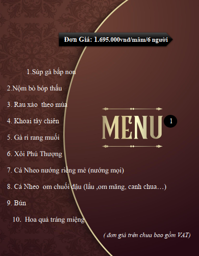 Thực đơn mâm - 1