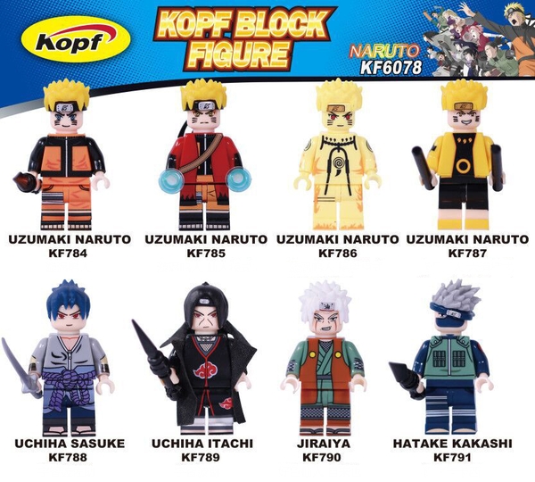 Minifigures Nhân vật Uzumaki Naruto Uchiha Sasuke Uchiha Itachi Jiraiya Hatake Kakashi KF6078