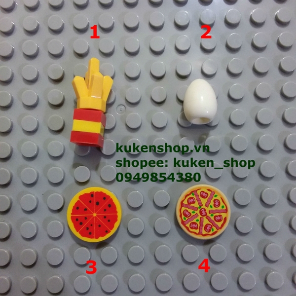 COMBO 2 Phụ Kiện Lego Quả Trứng Bánh Và Khoai Tây Chiên NO.1064 - Phụ Kiện MOC