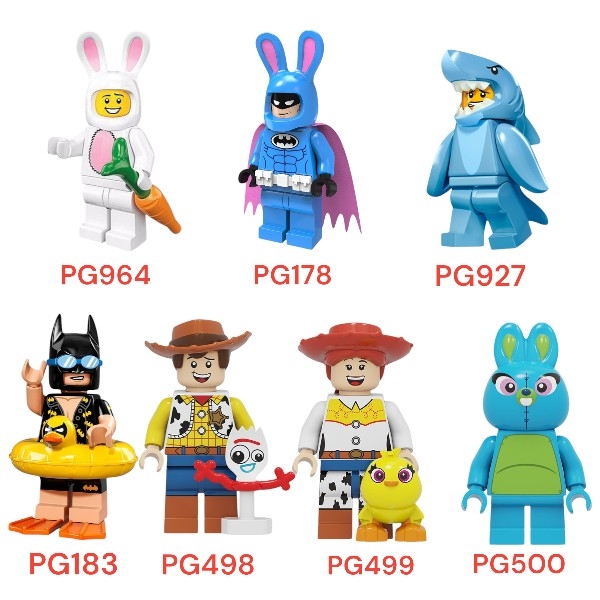Mini Các Mẫu Nhân Vật Hoạt Hình Đáng Yêu Người Thỏ Người Cá Mập Buzz Lightyear Wood Jessie Đồ Chơi Lắp Ráp Mô Hình