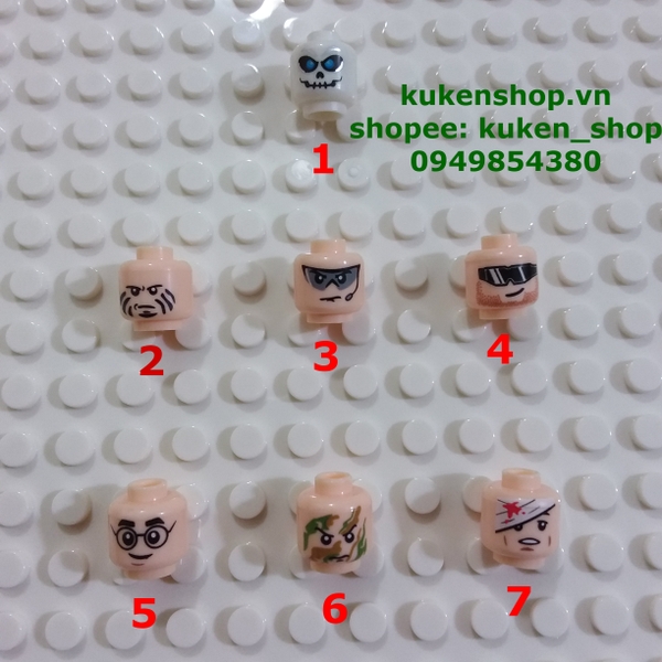 COMBO 2 Một Khuôn Mặt Cho Minifigures NO.1105 - Phụ Kiện Lego Đầu Mini - Mẫu 1