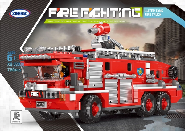 Bộ Xếp Hình Xingbao Firetruck 03030 - Lắp Ráp Xe Cứu Hỏa Phun Nước Chữa Cháy 720 Chi Tiết