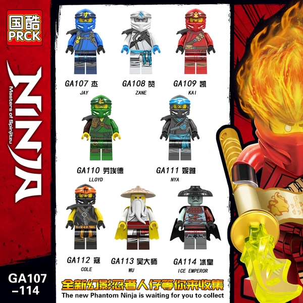 Minifigures Ninjago Các Nhân Vật Jay Jane Kai Lloyd Wu Nya Cole GA107 GA108 GA109