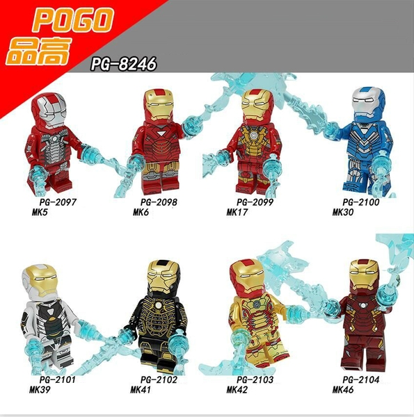 Lego Minifigures Các Mẫu Nhân Vật Siêu Anh Hùng Iron Man - Lắp Ráp Người Sắt MK5 MK6 MK17 MK30 MK39 KM41 MK42 MK46