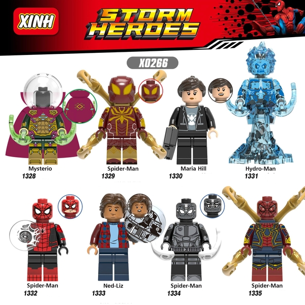 Lego Minifigures Spider Man Phiên Bản Spider-man Far From Home Mẫu Mới Nhất Đẹp Nhất XINH X0266 Mysterio Hydro-Man