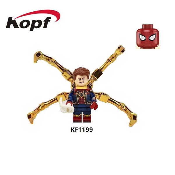 Lego Minifigures Nhân Vật Người Nhện Spider Man Phiên Bản Siêu Đẹp Hiệu Ứng Sơn Bóng Kèm 2 Đầu KF1199